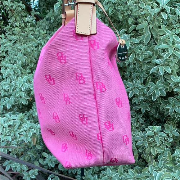 EUC - Dooney & Burke Pink Monogram Hobo Shoulder Bag - Picture 7 of 17